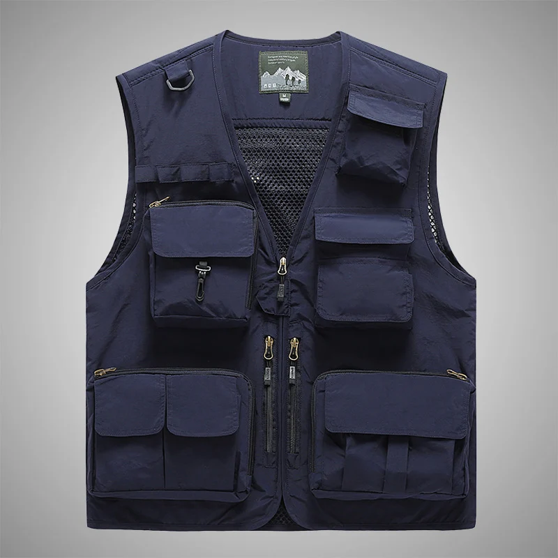Herren Multifunktionale Utility-Weste mit Mehrfachtaschen und Mesh-Innenfutter Nord Taschen