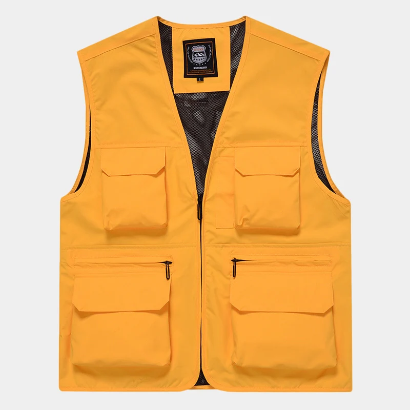 Herren Multifunktionale Utility‑Weste aus technischem Canvas mit Mesh‑Futter und Frontreißverschluss Nord Taschen