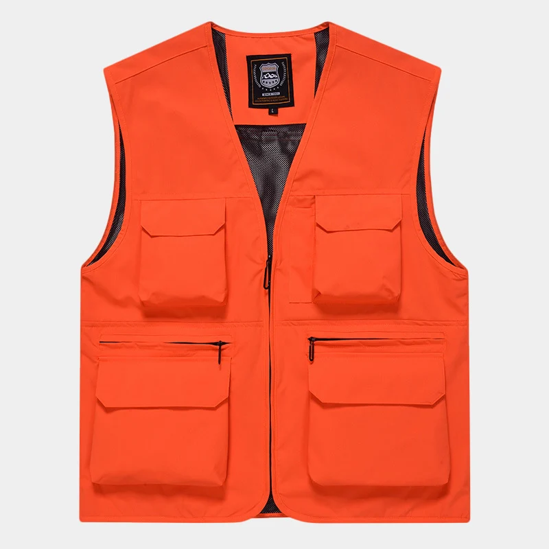 Herren Multifunktionale Utility‑Weste aus technischem Canvas mit Mesh‑Futter und Frontreißverschluss Nord Taschen
