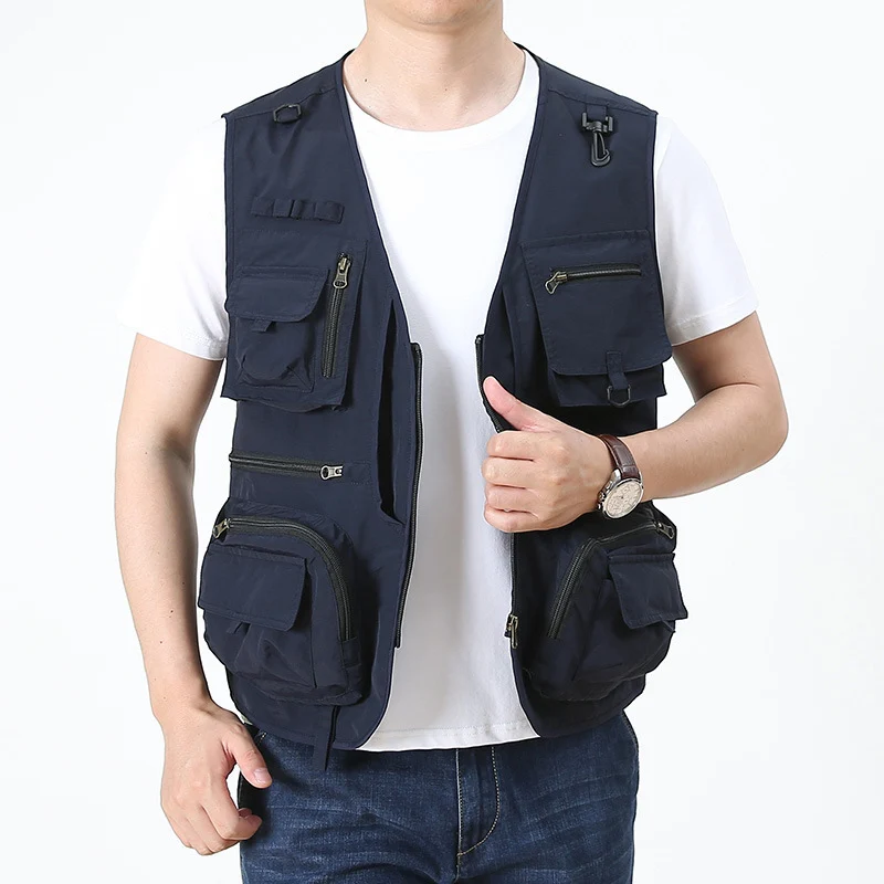 Herren Multifunktionale Utility-Anglerweste mit zahlreichen Reißverschluss- und Pattentaschen Nord Taschen