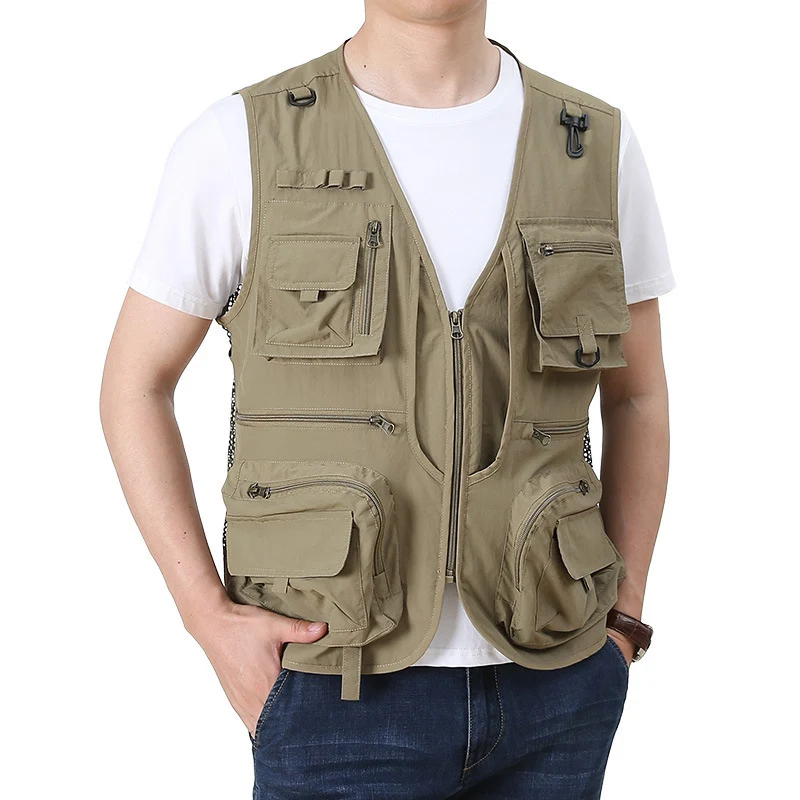 Herren Multifunktionale Utility-Anglerweste mit zahlreichen Reißverschluss- und Pattentaschen Nord Taschen