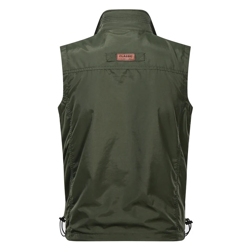 Herren Multifunktionale Outdoor-Weste mit Reißverschluss, Brusttasche und verstellbarem Saum Nord Taschen