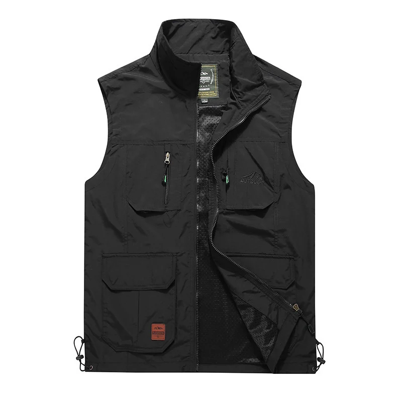 Herren multifunktionale Outdoor‑Utility‑Weste mit Reißverschluss, Mehrfachtaschen und atmungsaktivem Meshfutter Nord Taschen