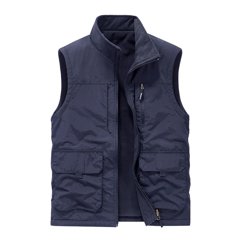Herren Multifunktionale Outdoor-Utility-Weste mit Microfleece‑Innenlage und Mehrfachtaschen Nord Taschen