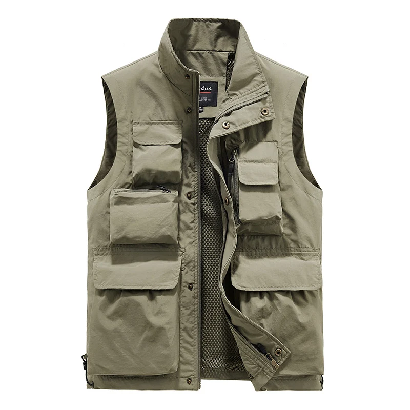 Herren Multifunktionale Outdoor-Utility-Weste mit fleecegefütterter Thermo-Innenlage und Mehrfachtaschen Nord Taschen