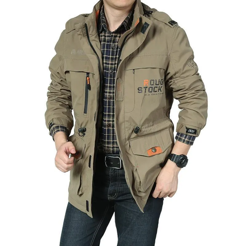 Herren Multifunktionale Fieldjacke im Utility‑Design mit Kapuze und Mehrfachtaschen Nord Taschen