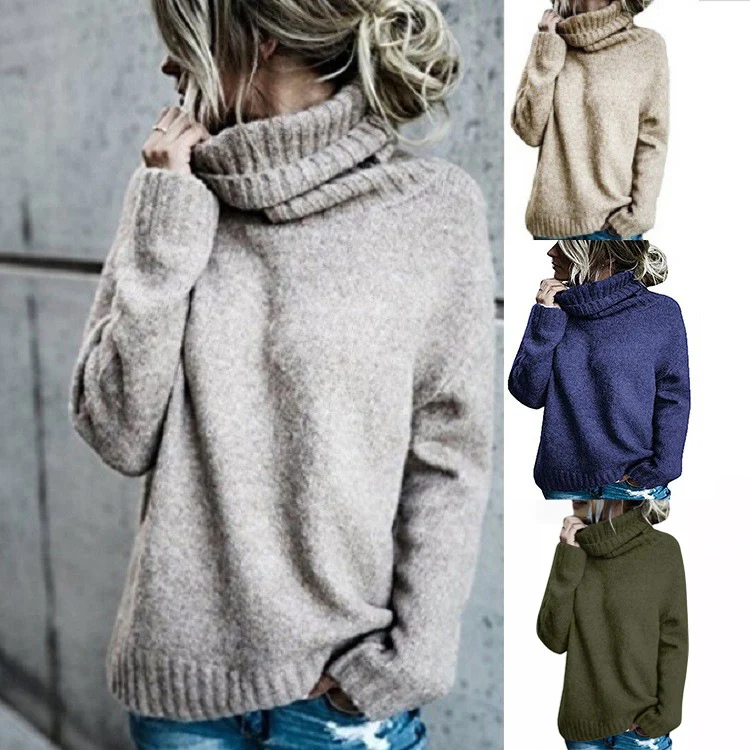 Damen Oversize-Kuschel-Rollkragenpullover aus Feinstrick Nord Taschen