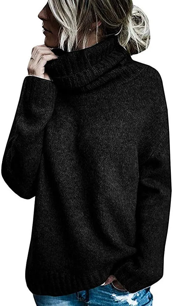 Damen Oversize-Kuschel-Rollkragenpullover aus Feinstrick Nord Taschen