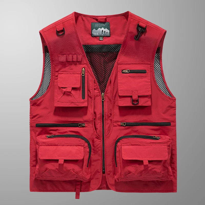 Herren Multifunktionale Angler- und Utility‑Weste mit Mesh‑Einsätzen und Mehrfach‑Taschen Nord Taschen
