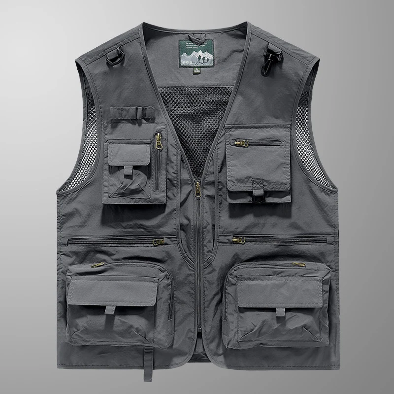 Herren Multifunktionale Angler- und Utility‑Weste mit Mesh‑Einsätzen und Mehrfach‑Taschen Nord Taschen