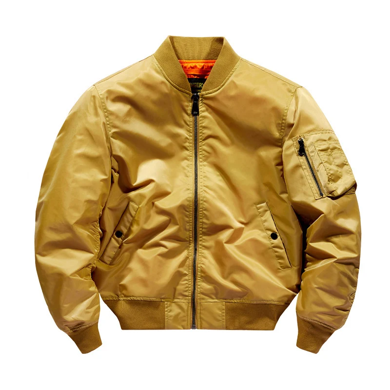 Herren Modernes Nylon-Flightbomber mit kontrastierendem Innenfutter, Ärmeltasche und elastischem Rippbündchen Nord Taschen