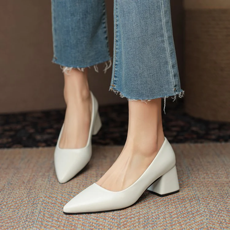 Damen elegante Pumps mit blockiertem Absatz
