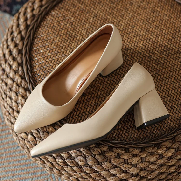 Damen elegante Pumps mit blockiertem Absatz