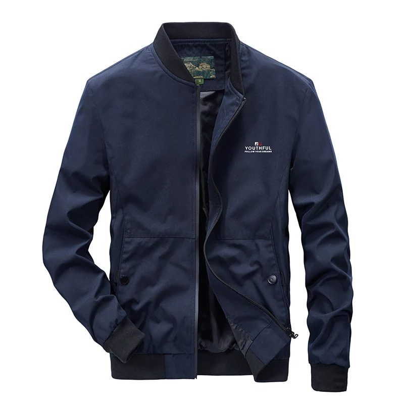 Herren minimalistischer Nylon-Flightblouson mit hohem Rippkragen, leicht wattiert und wasserabweisend Nord Taschen