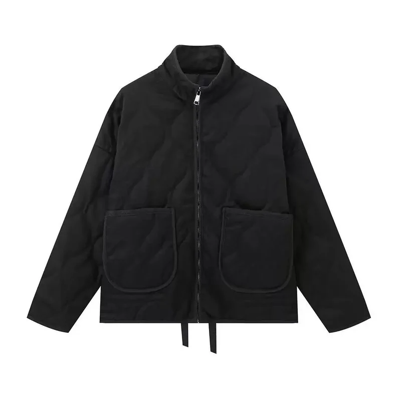 Unisex Stepp-Überjacke mit Stehkragen, aufgesetzten Taschen und Kordelzug Nord Taschen