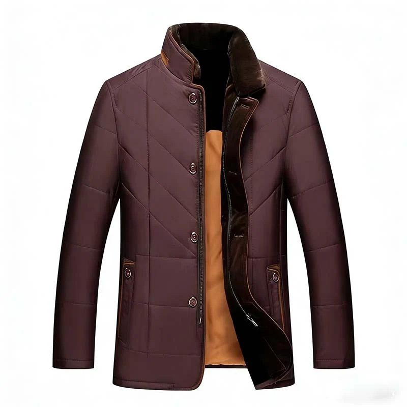 Herren Wattierte Steppjacke mit Stehkragen und Zwei-Wege‑Innenreißverschluss Nord Taschen