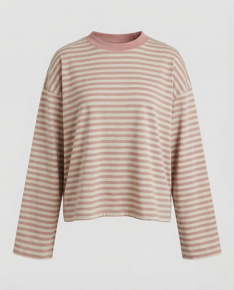 Damen Langarmshirt Breton-Stil Boxy-Schnitt - Vittorelli