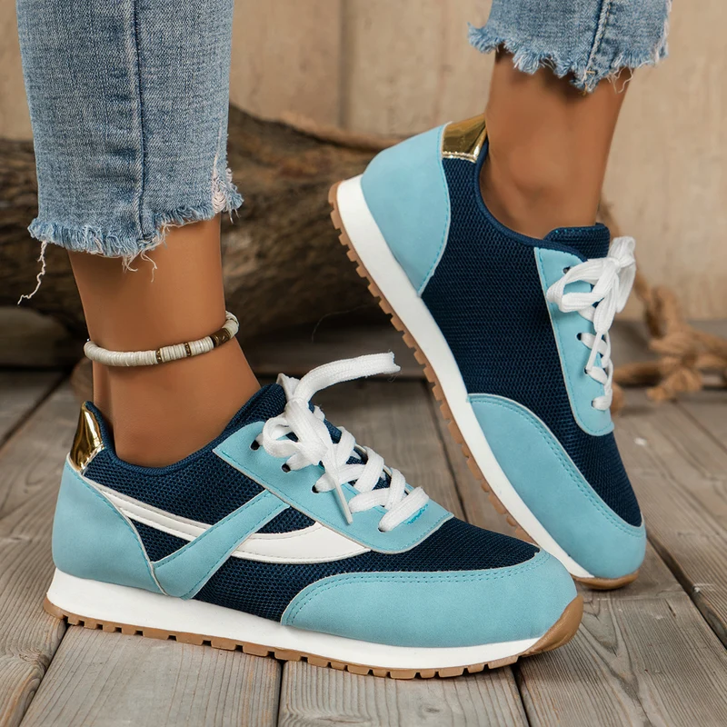 Damen leichte Retro-Lauf-Sneaker mit verstärkter Zehenkappe, atmungsaktivem Mesh-Obermaterial und profilierter Gummilaufsohle Nord Taschen