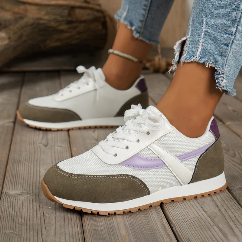 Damen leichte Retro-Lauf-Sneaker mit verstärkter Zehenkappe, atmungsaktivem Mesh-Obermaterial und profilierter Gummilaufsohle Nord Taschen
