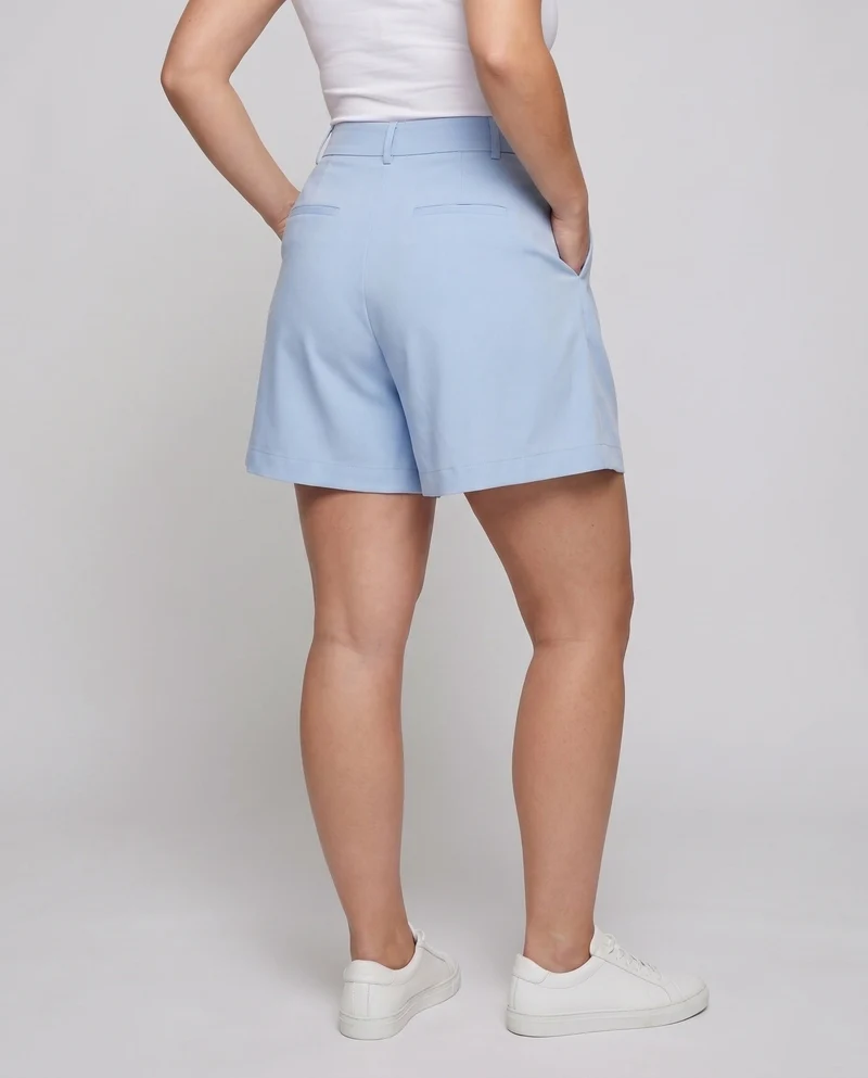 Damen weite Hochtaillierte Shorts mit plissierten Details
