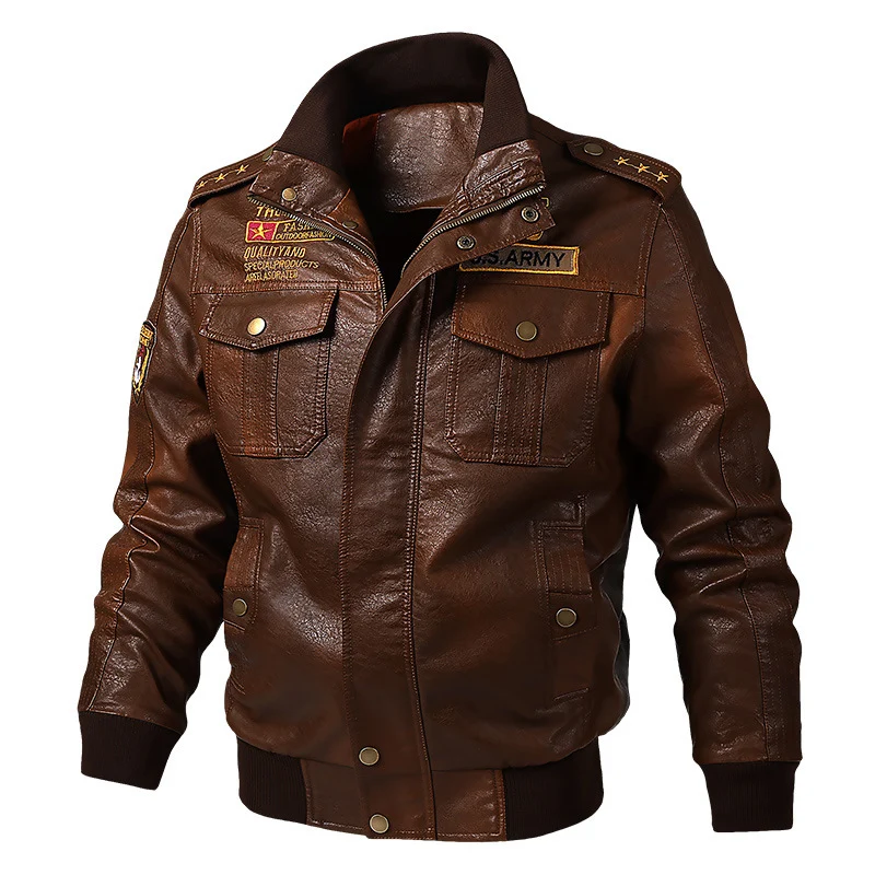Herren Military-inspirierter Aviator-Blouson mit Schulterepauletten und Pattentaschen Nord Taschen