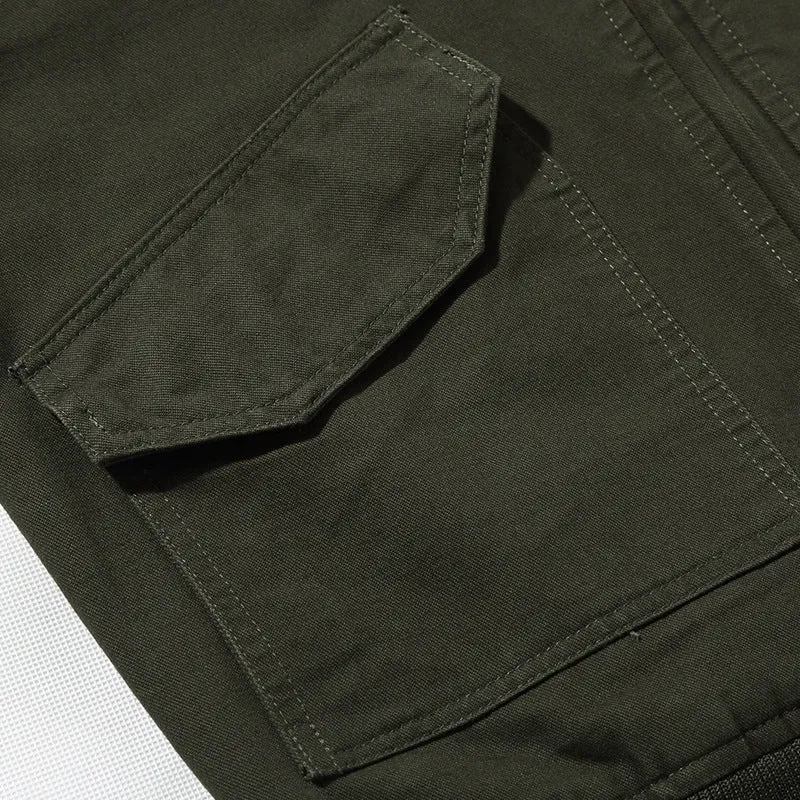 Herren Military-Canvas Bomberjacke mit Stickpatches und Ärmeltasche Nord Taschen