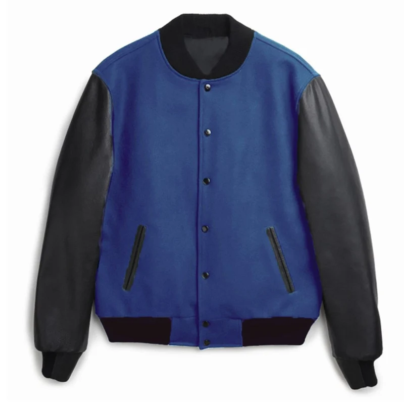 Herren Varsity‑Bomberjacke im College‑Stil mit Wollkörper und Lederärmeln Nord Taschen