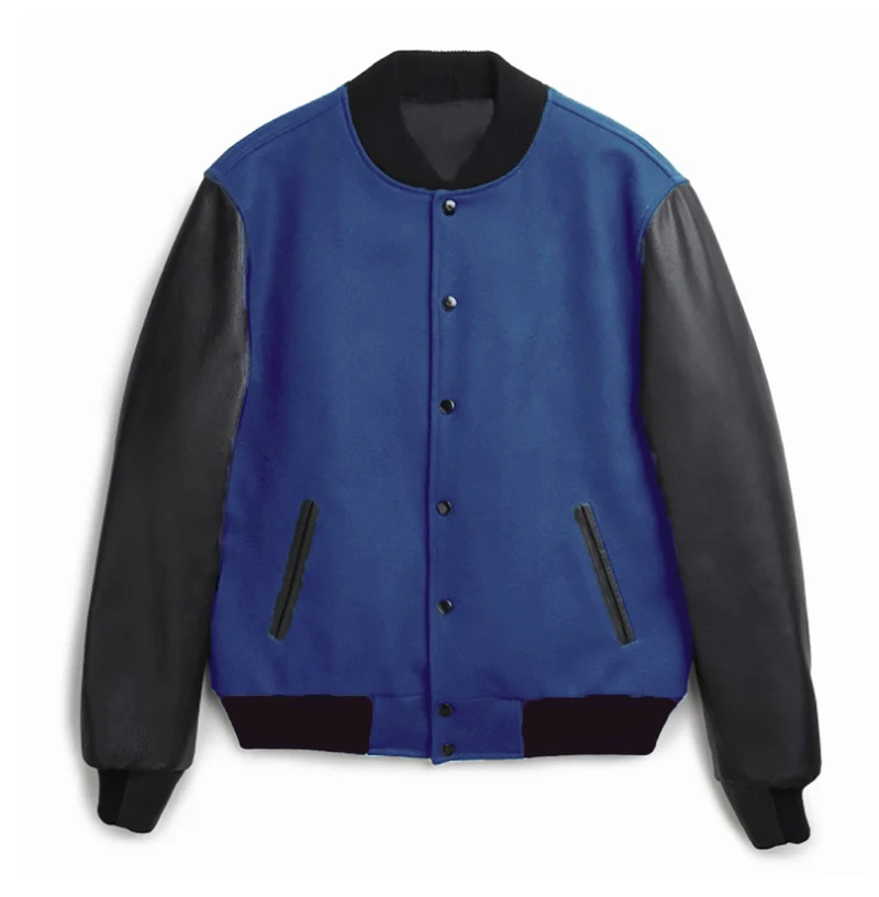 Herren Varsity‑Bomberjacke im College‑Stil mit Wollkörper und Lederärmeln Nord Taschen