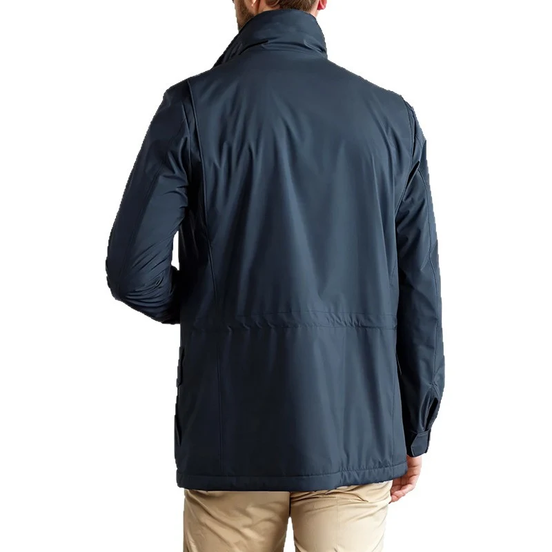 Herren Utility‑Fieldjacke mit verdecktem Reißverschluss, Druckknopfleiste und Multifunktions‑Taschen Nord Taschen