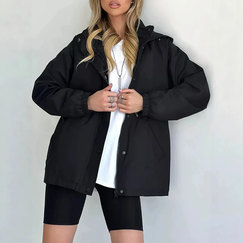 Damen Kapuzen-Parka mit Taillenzug und windabweisender Außenhülle Nord Taschen