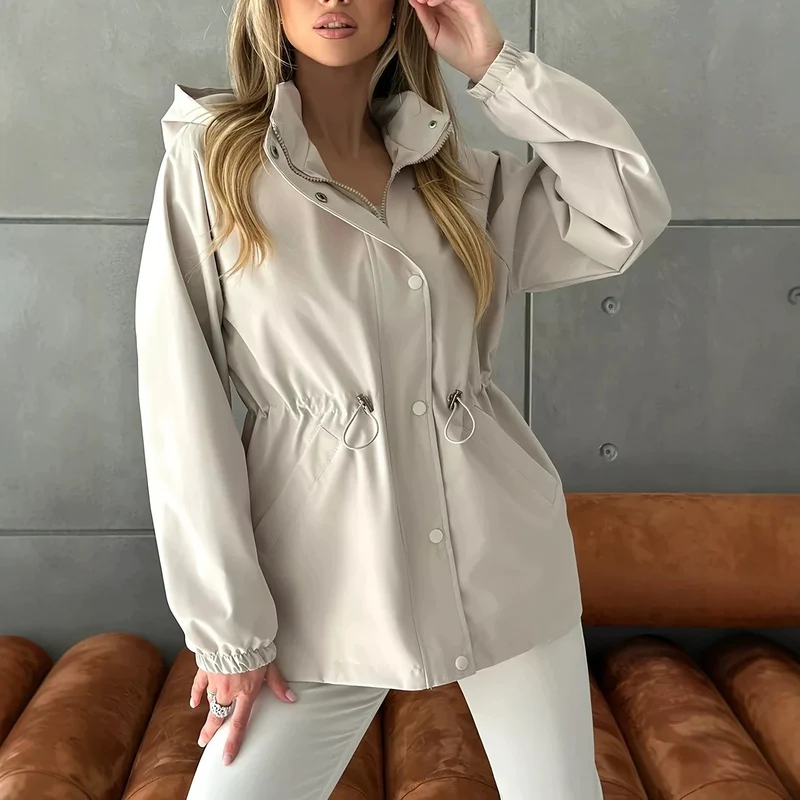 Damen Kapuzen-Parka mit Taillenzug und windabweisender Außenhülle Nord Taschen