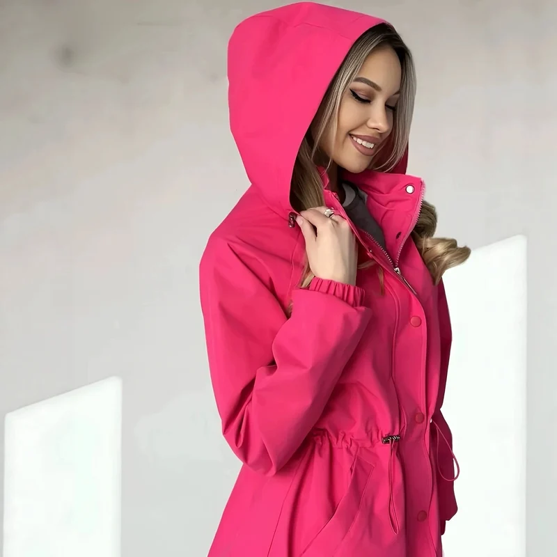 Damen Kapuzen-Parka mit Taillenzug und windabweisender Außenhülle Nord Taschen