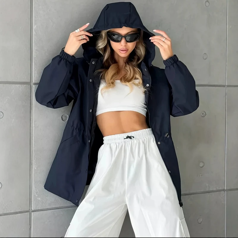 Damen Kapuzen-Parka mit Taillenzug und windabweisender Außenhülle Nord Taschen