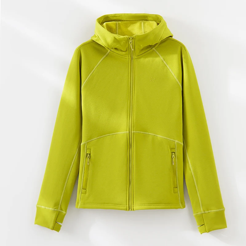 Damen Kapuzen-Fleecejacke mit durchgehendem Reißverschluss, ergonomischen Nähten und Reißverschlusstaschen Nord Taschen