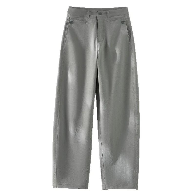 Damen Hochgeschnittene Weitbein-Hose aus fließendem Viskosemix mit Bügelfalte und Eingrifftaschen Nord Taschen