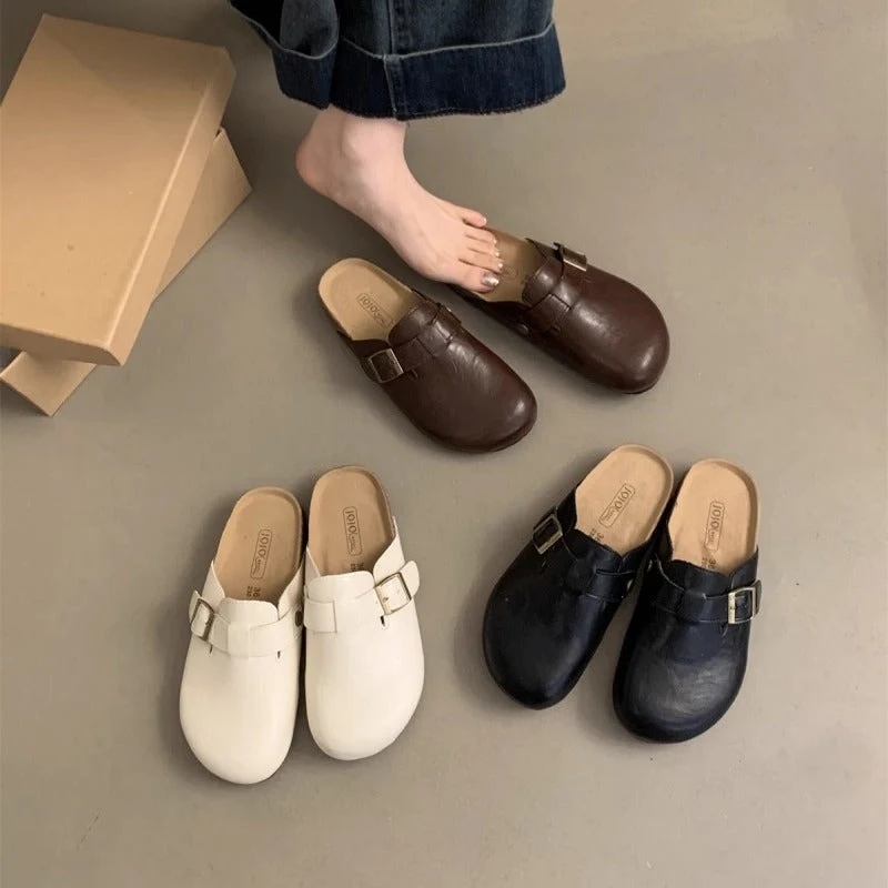 Damen Clogs mit bequemem Fußbett und modischen Schnallenverzierungen Nord Taschen