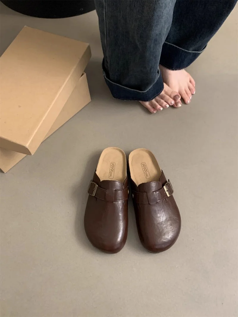 Damen Clogs mit bequemem Fußbett und modischen Schnallenverzierungen Nord Taschen