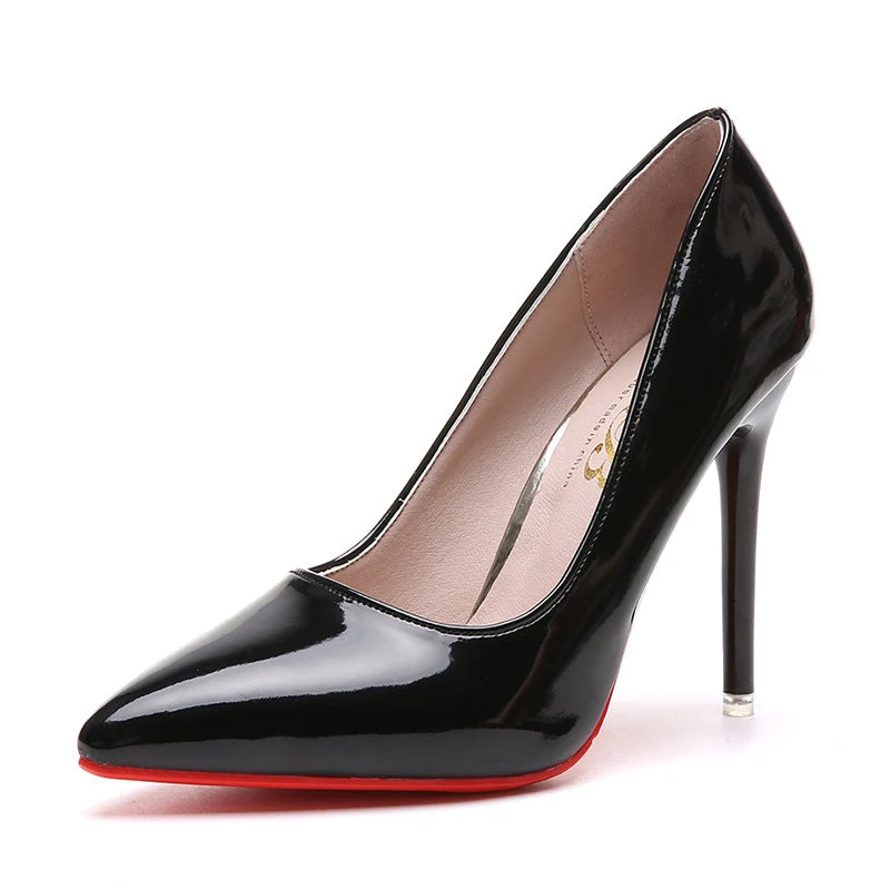 Damen elegante High Heels mit spitzem Schuhprofil und glänzender Oberfläche Nord Taschen