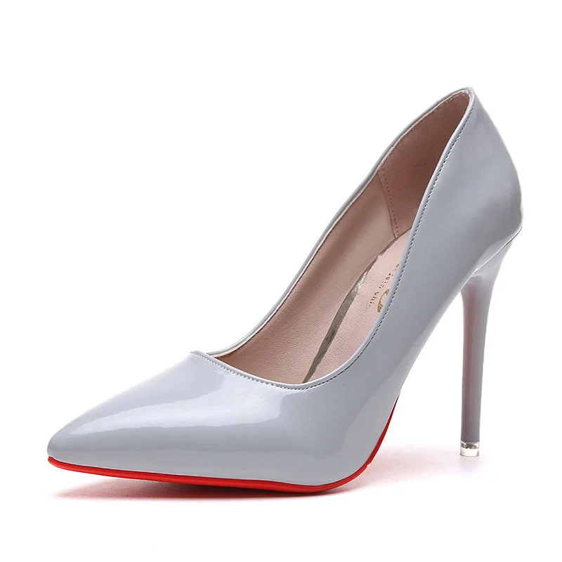 Damen elegante High Heels mit spitzem Schuhprofil und glänzender Oberfläche Nord Taschen