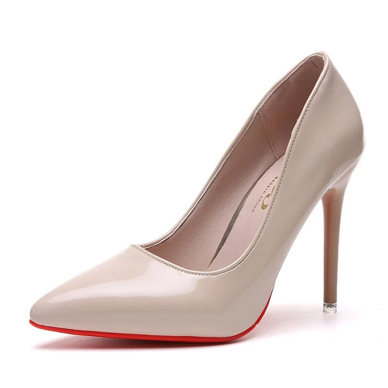 Damen elegante High Heels mit spitzem Schuhprofil und glänzender Oberfläche Nord Taschen