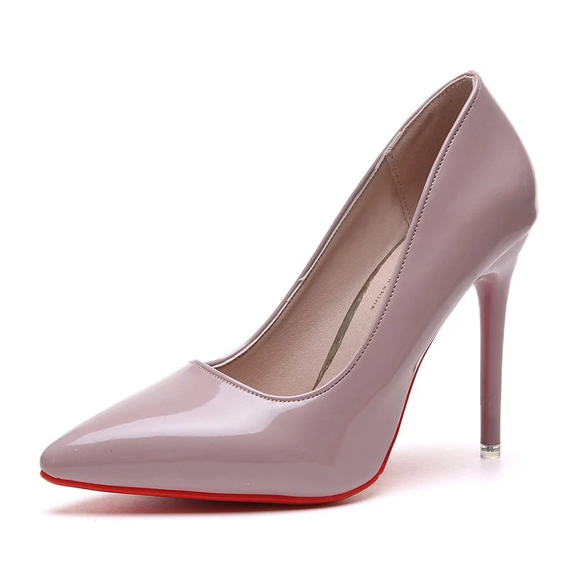 Damen elegante High Heels mit spitzem Schuhprofil und glänzender Oberfläche Nord Taschen