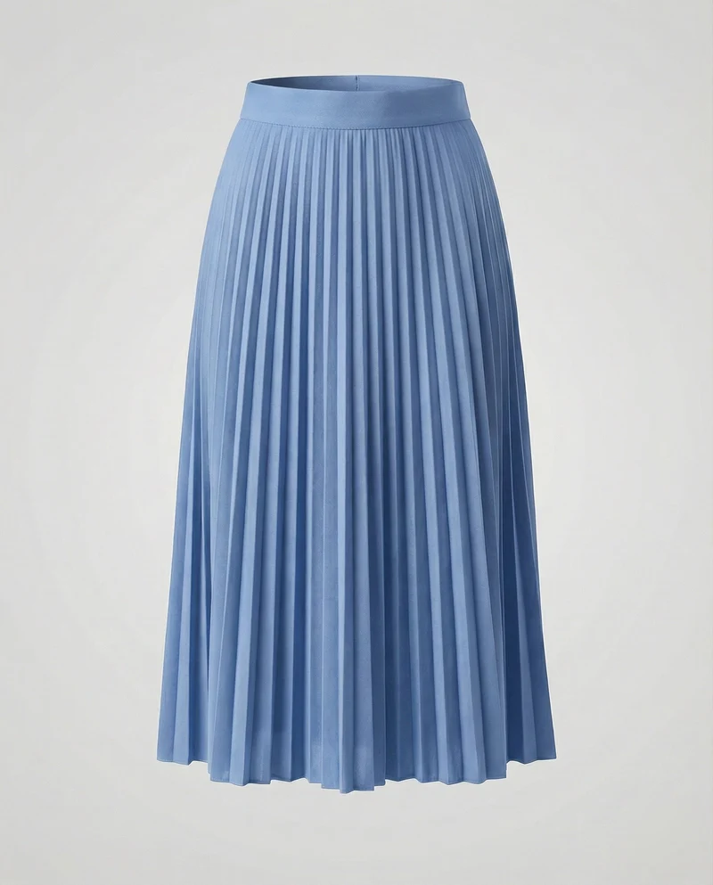 Damen Fließende Feine Faltenstruktur Plissee Midirock