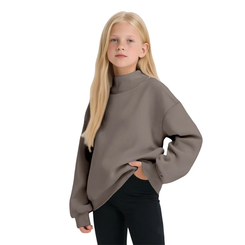 Damen Lässiges Funnel-Neck Sweatshirt im Oversize‑Schnitt mit überschnittener Schulter Nord Taschen