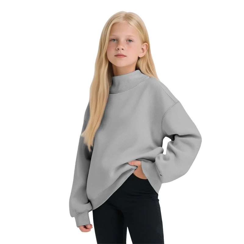 Damen Lässiges Funnel-Neck Sweatshirt im Oversize‑Schnitt mit überschnittener Schulter Nord Taschen
