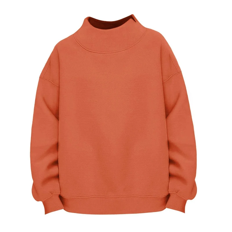 Damen Lässiges Funnel-Neck Sweatshirt im Oversize‑Schnitt mit überschnittener Schulter Nord Taschen