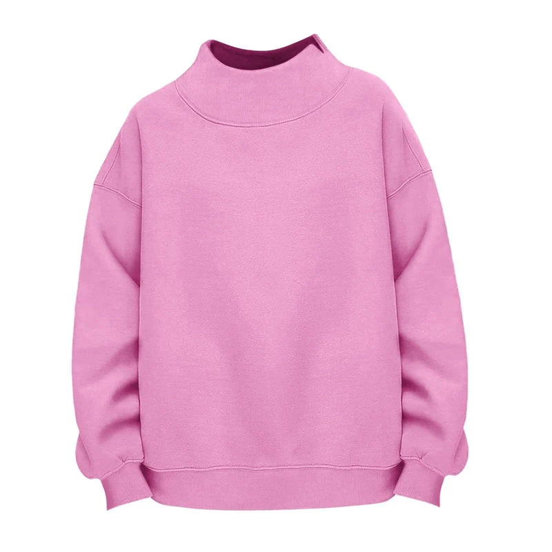 Damen Lässiges Funnel-Neck Sweatshirt im Oversize‑Schnitt mit überschnittener Schulter Nord Taschen