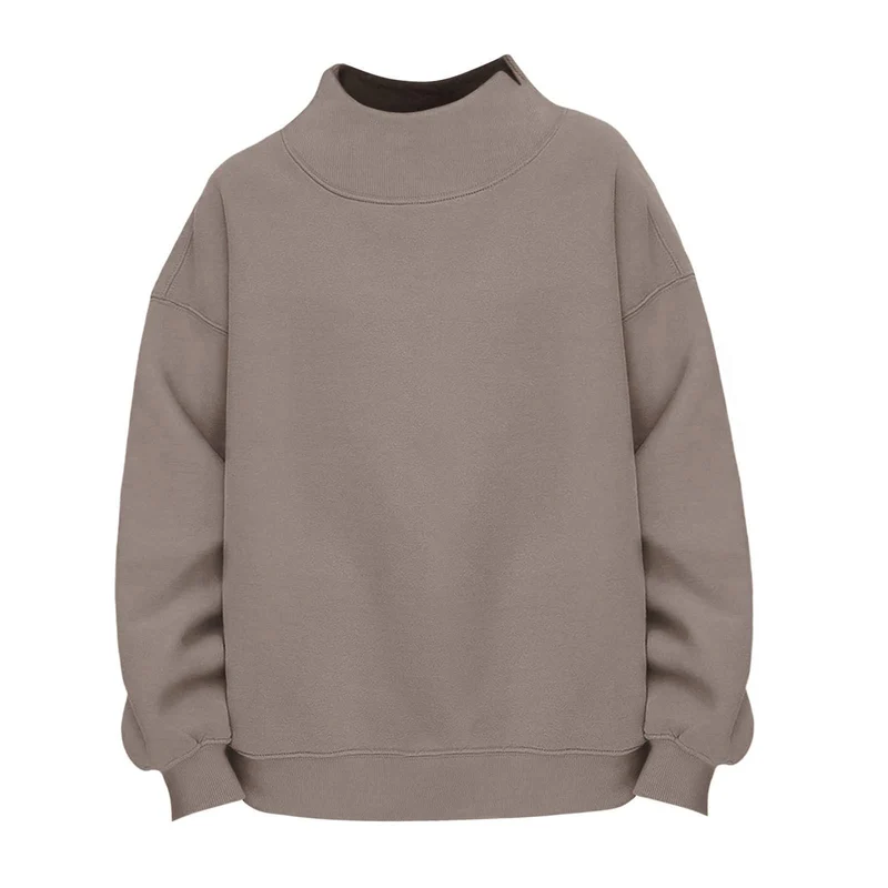 Damen Lässiges Funnel-Neck Sweatshirt im Oversize‑Schnitt mit überschnittener Schulter Nord Taschen