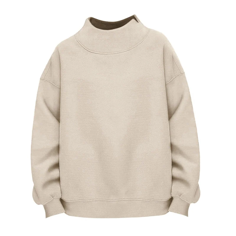 Damen Lässiges Funnel-Neck Sweatshirt im Oversize‑Schnitt mit überschnittener Schulter Nord Taschen