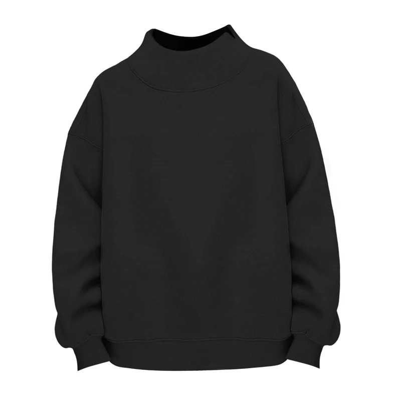 Damen Lässiges Funnel-Neck Sweatshirt im Oversize‑Schnitt mit überschnittener Schulter Nord Taschen