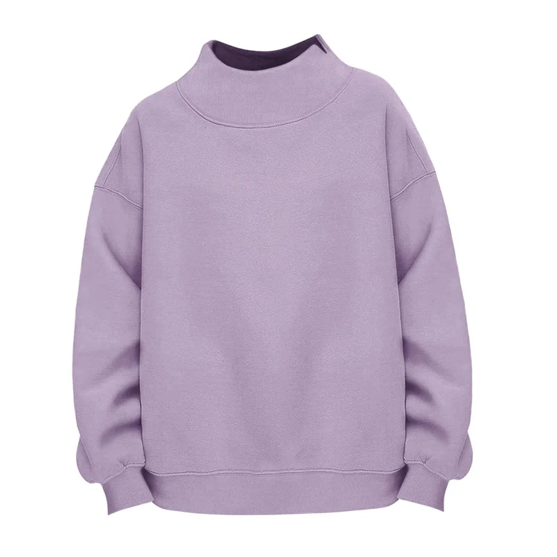 Damen Lässiges Funnel-Neck Sweatshirt im Oversize‑Schnitt mit überschnittener Schulter Nord Taschen